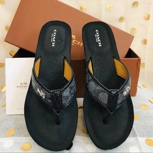 Coach Signature Jaicee Wedge Sandals Flip Flops 9